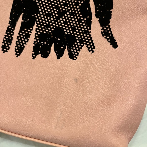 Betsey Johnson Pink Tote with Black Lace Bow - Picture 11 of 11